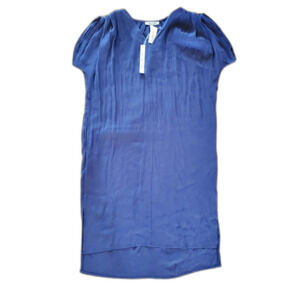 She+Sky Navy Cap Sleeve Hi-Lo Lightweight Dress Breezy S New